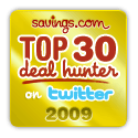 Savings.com Top 30 Deal Hunter on Twitter