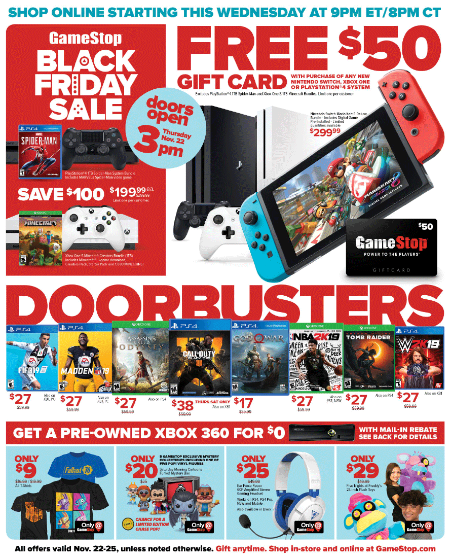 GameStop Black Friday 2018 Ad, Deals and Sales - 0